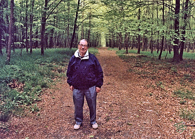 La Forêt de Cerisy 2002 - Dad revisits the site of some of his WWII battles.