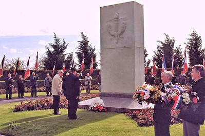 Brittany American Cemetery 2004 Memorial - Dad and Davis Paying their Respects